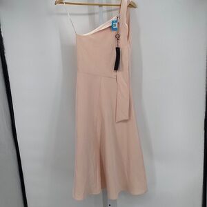 Black Halo One-Shoulder Midi Dress in Blush